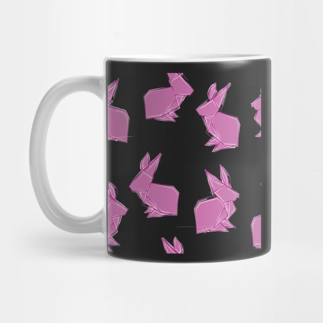 Pink Origami Rabbit by georgiagoddard